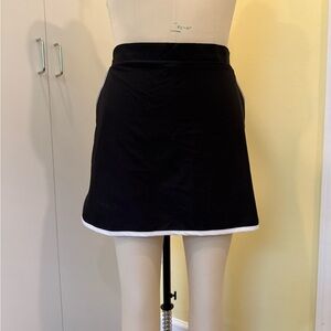 Slagenzer Black Golf Skort with White Tipping at Hem & Pockets